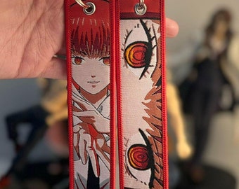 Anime Embroided Jet Tag Keychain Reverse