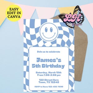 Retro Party Invitation | Retro Boy Party | Digital Invite | Boy&#39;s Birthday Party Invitation | Digital Birthday