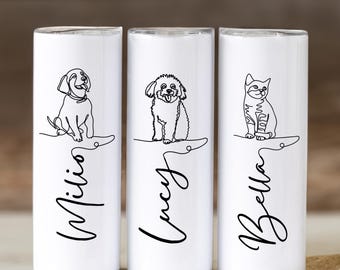 Custom Pet Photo Tumbler: Personalized Dog Cat Gift