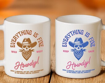 Halloween Cowboy Skull Mug: Spooky Western Coffee Cup