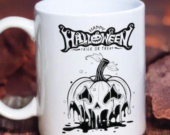 Melting Jack-O'-Lantern Halloween Mug: Spooky Coffee Cup