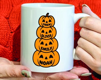 Custom Pumpkin Family Mug: Personalized Halloween Coffee Cup