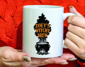 Personalized Witchy Brew Mug: Custom Halloween Coffee Cup