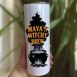 Personalized Witch Cauldron Tumbler: Spooky Halloween Drinkware