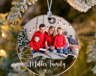 Personalized Family Photo Ornament, Custom Christmas Keepsake