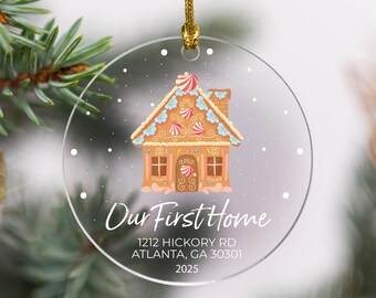 Personalized New Home Ornament, Custom Address Keepsake
