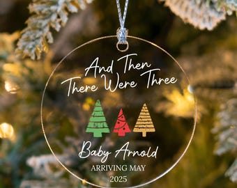 Personalized Baby Announcement Ornament, Custom Holiday Keepsake