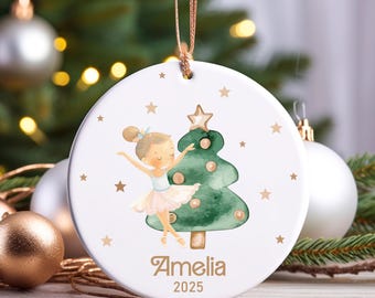 Personalized Ballerina Christmas Ornament, Custom Girl Keepsake