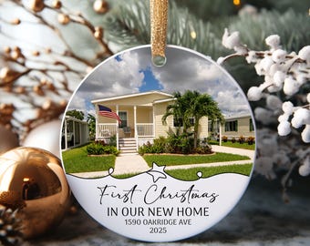 Personalized New Home Photo Ornament, First Christmas, Housewarming Gift