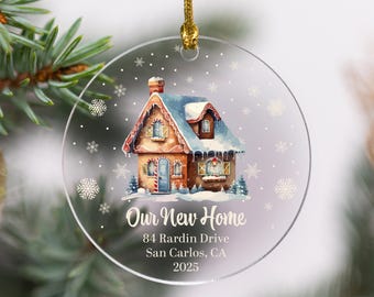 Personalized New Home Christmas Ornament: Custom Address & Year