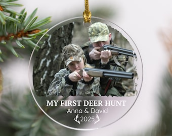 Personalized My First Deer Hunt Photo Ornament, Hunter Gift