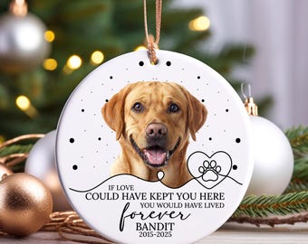 Personalized Pet Memorial Ornament, Custom Photo Keepsake