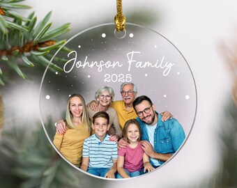 Personalized Family Photo Christmas Ornament, Custom Keepsake