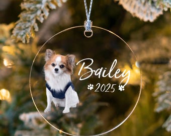 Custom Pet Photo Christmas Ornament, Personalized Holiday Keepsake