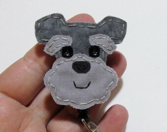 Schnauzer Badge Reel,Schnauzer Badge Card Holder,Schnauzer,Dog, ID Holder,Nursing Name Badge Holder,Badge Reel,Retractable,Made to Order