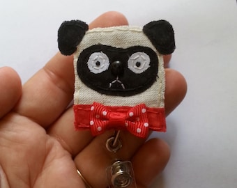 Pug Badge Reel, Pug Badge Card Holder,Pug,Nurse Badge Reel, Pug Dog,ID Holder,Dog,Nursing Badge Holder,Badge Reel,Retractable badge reel