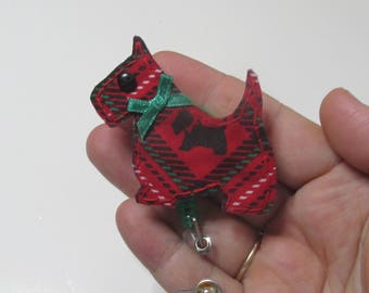 Scottie Dog Badge Reel,Scottie Badge Reel, Dog Name Badge Clip,Scottie ID Holder,Scottie Dog,Dog Nurse Name Badge, Ready to Ship,Retractable