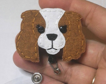 Cavalier King Charles Spaniel Badge Reel, Spaniel Badge Card Holder,Nurse Badge Reel, Dog,ID Holder,Dog,Nursing Badge Holder,Badge Reel