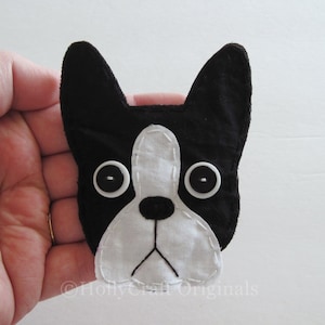 Boston Terrier Applique,Boston Terrier Patch,Hand stitched gift, Boston Terrier, Boston Terrier gifts,Dog lover, Embellishment, Dogs, Patch NO Bow