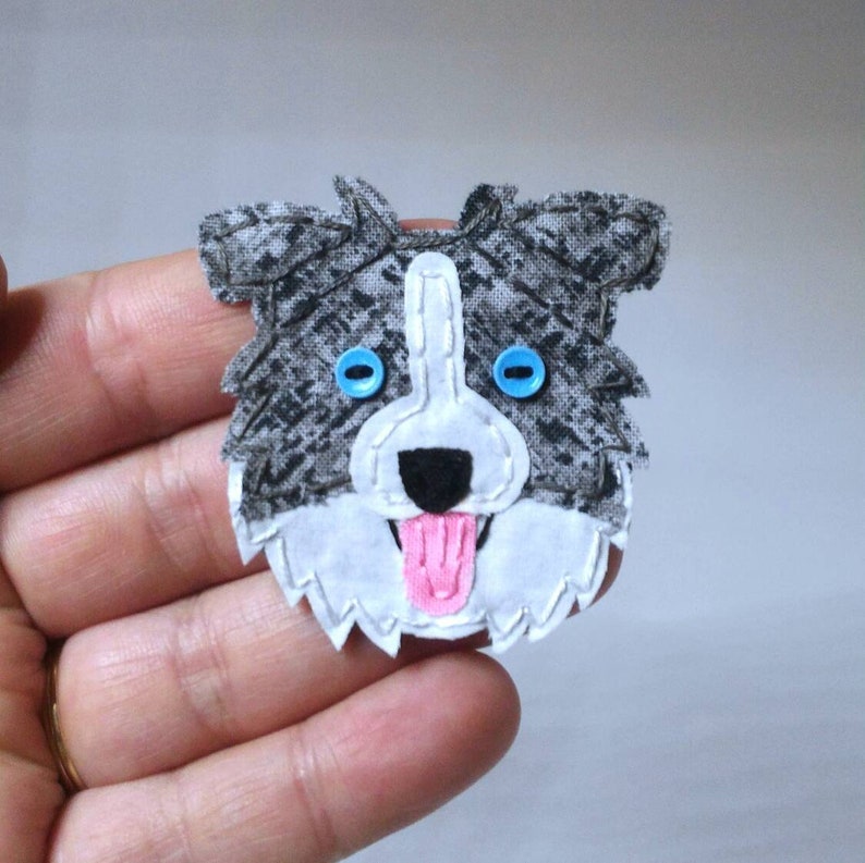 Border Collie,Australian Shepherd,Cattle dog,Dog, Badge Reel,Badge Card Holder,ID Holder,Nursing Badge Holder,Border Collie badge ID Holder Gray&white