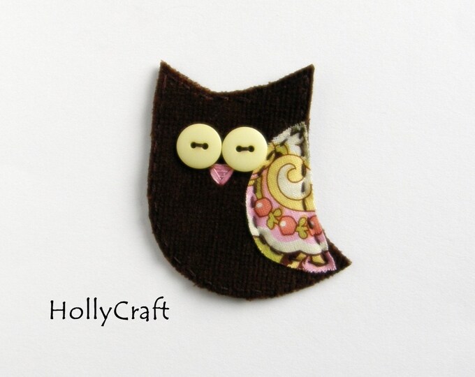 Fabric Owl Scrapbooking Embellishment or Applique - Etsy
