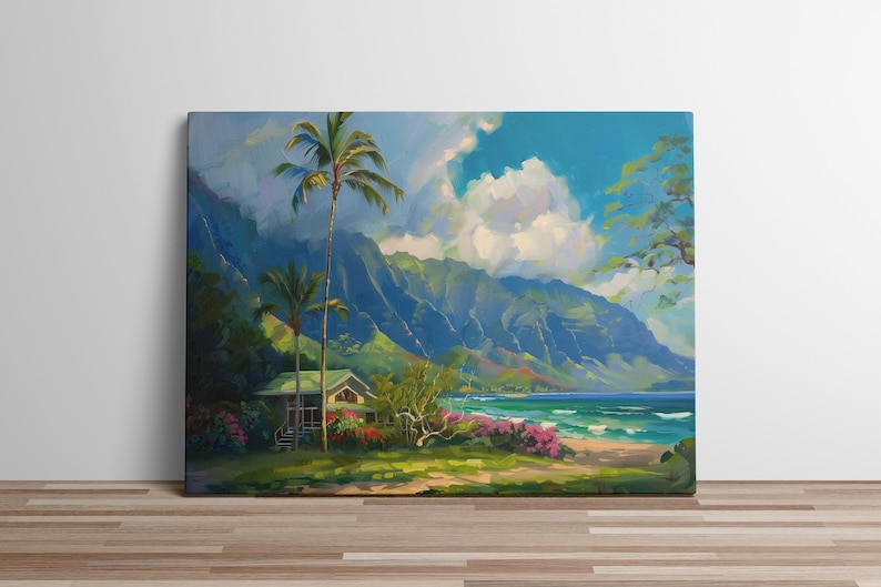 Tropical Art Print Kauai Hawaii Landscape Canvas Print for Wall Decor ...