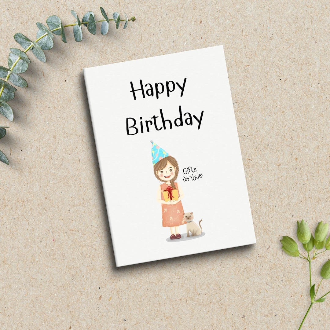 Printable Happy Birthday Cards, Free PNG Sticker File, Printable Cards ...