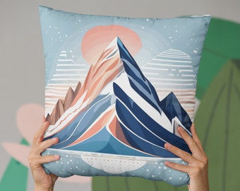 Mountain Mirage: Minimalist Abstract Throw Pillow, Unique Home Decor, Throw Pillow, Accent Pillow , Nature Inspired, Esty Home Decor