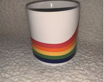 Vintage 1984 Fierté Rainbow Coffee Mug Tasse en céramique