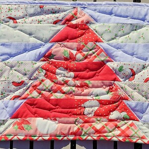 Table Runner 2 - Christmas Trees: Red and Green; White