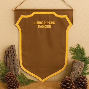 National Parks Junior Park Ranger Badge Display | Canvas Wall Banner (54 Badge)