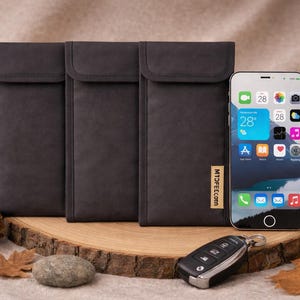 Black Faraday Shield Case Bundle (3 Pack) for Cellphone + Keyfob Protection