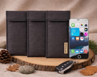 Black Faraday Shield Case Bundle (3 Pack) for Cellphone + Keyfob Protection