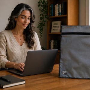 Graue Faraday-Laptoptasche - Radiowellenblocker-Sichtschutzhülle
