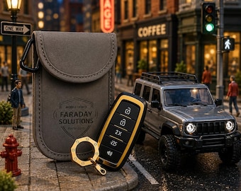 Funda de gamuza Faraday para llavero – Bolsa antirrobo con bloqueo RFID - Pizarra