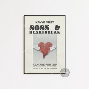 Kanye West Poster / 808s and Heartbreak Poster / Album Cover Poster Poster Print Wall Art, Custom Poster, , 808s and Heartbreak V3 LESS254