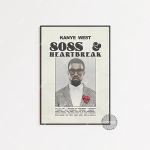 Kanye West Poster / 808s and Heartbreak Poster / Album Cover Poster Poster Print Wall Art, Custom Poster, , 808s and Heartbreak V2 LESS253