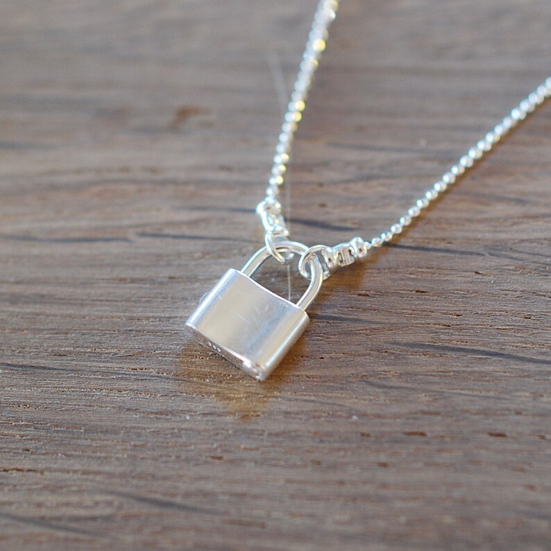 Padlock Necklace on Sterling Silver Chain Etsy