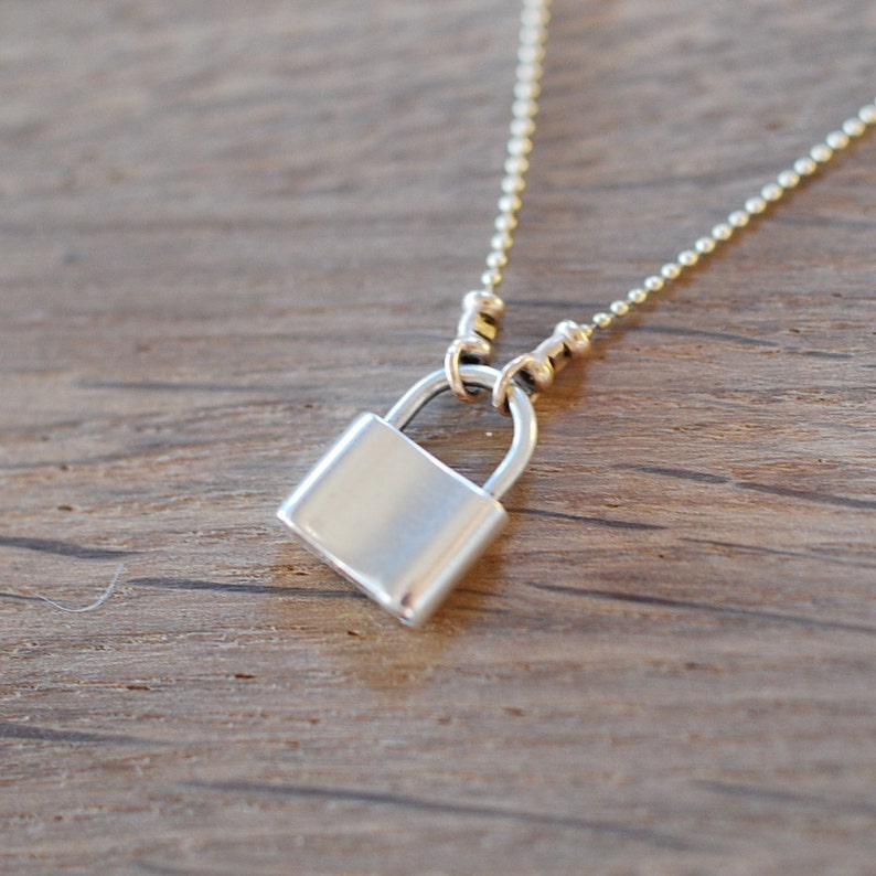 Padlock Necklace on Gold Chain Etsy