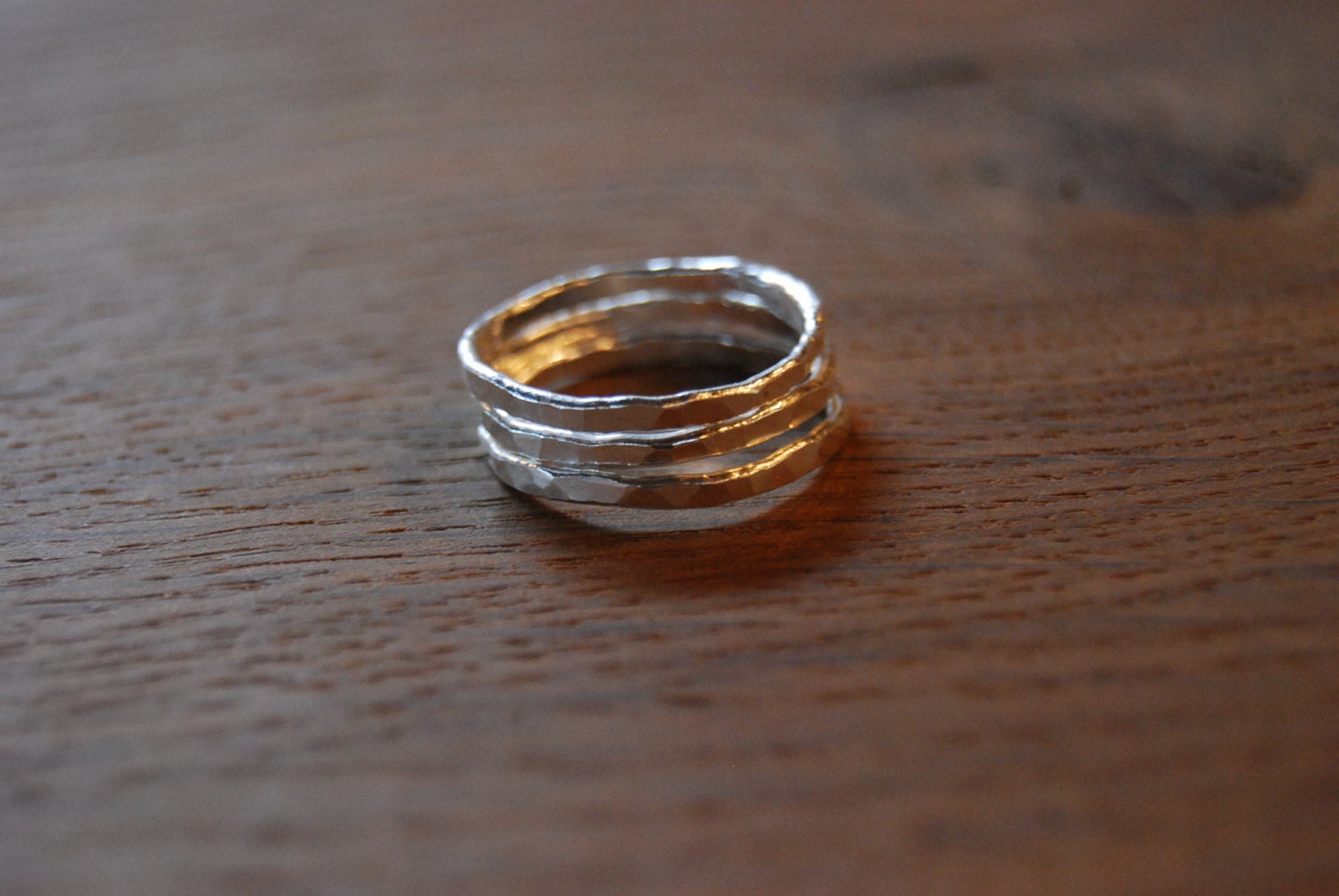Set of 3 Fine Silver Stacked Rings Etsy
