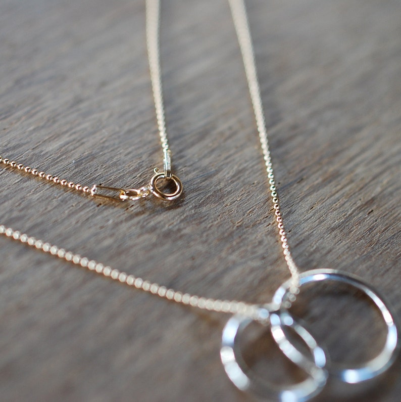 Fine Silver Overlapping Rings on Gold Filled Chain - Etsy