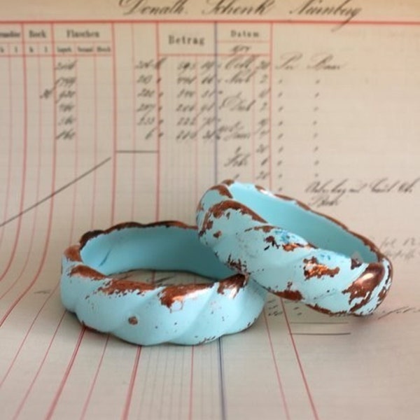 gypsy no. 3 . BOGO . vintage italian bangle . turquoise patina . bracelet .