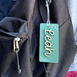 Acrylic Backpack Tag Personalized Name School Identifier Travel Luggage Loop Attachment Student Label Girl Gift Kindergarten Child Preschool