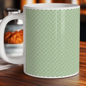 Cannabis Silhouette Small Checker-Wrapped Mug ~ Funny Weed Mug ~ Gifts for Potheads ~ Subtle Design ~ 420 Present