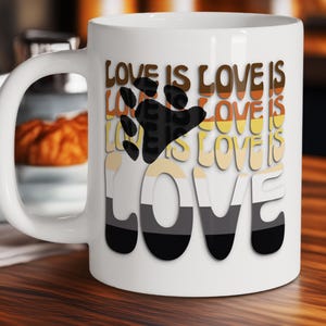 Love Is Love Bear Pride Flag Mug, LGBTQ Coffee Cup, LGBTQ Gifts, Rainbow Pride Mug, LGBTQ Pride Mug, Gift,  Gift for Her