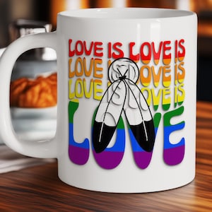 Love Is Love 2-Spirit Pride Flag Mug, LGBTQ Coffee Cup, LGBTQ Gifts, Rainbow Pride Mug, LGBTQ Pride Mug, Gift,  Gift for Her