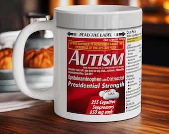 Acetaminofen Parodie Becher, weiße Keramik (11 Unzen oder 15 Unzen, spülmaschinenfest)