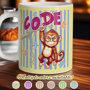 Code Monkey Coffee Mug, Gift for Programmer, Tech Nerd, Software Engineer, Coder