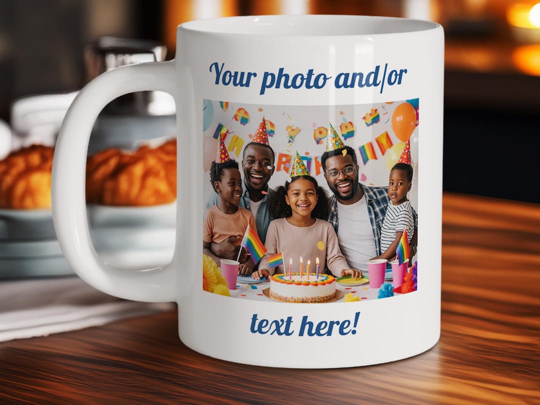 Custom Mug With Text and Photo, Personalized Photo Coffee Cup, Design ...