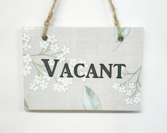 Beautiful Engaged Vacant Double Sided Rectangle  Door Sign Wooden Plaque